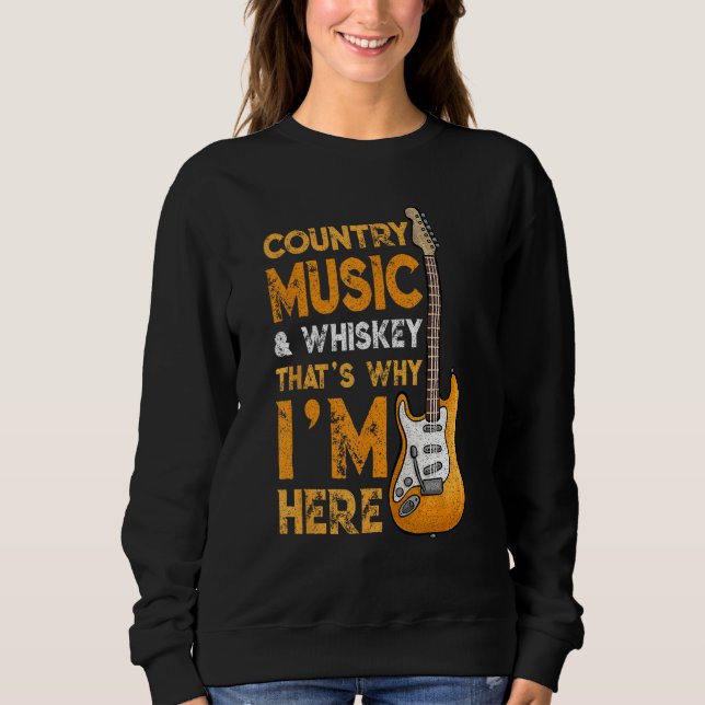 Camiseta Country Music And Whiskey Bourbon Scotch Drinking (Frente)