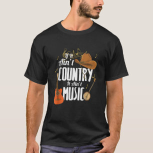 Camiseta Country Music T shirt Guitar Cowboy Hat Country Mu