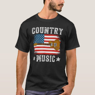Camiseta Country Music US Flag Guitar Patriarca Sul Nós