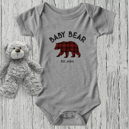 Camiseta Country Plaid Baby Bear Birth Year Established