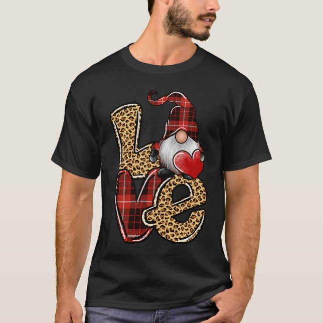 Camiseta COuntry Valentine's Day Love Leopard Buffalo Plaid (Frente)