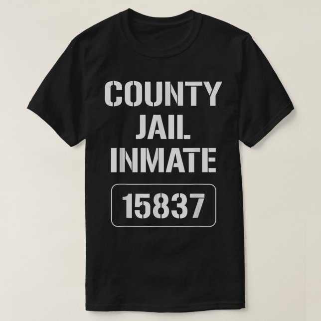 Camiseta County Jail Orange Inmate Halloween Costume (Frente do Design)