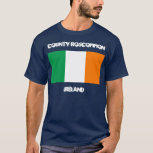 Camiseta County Roscommon, Irlanda com bandeira irlandesa
