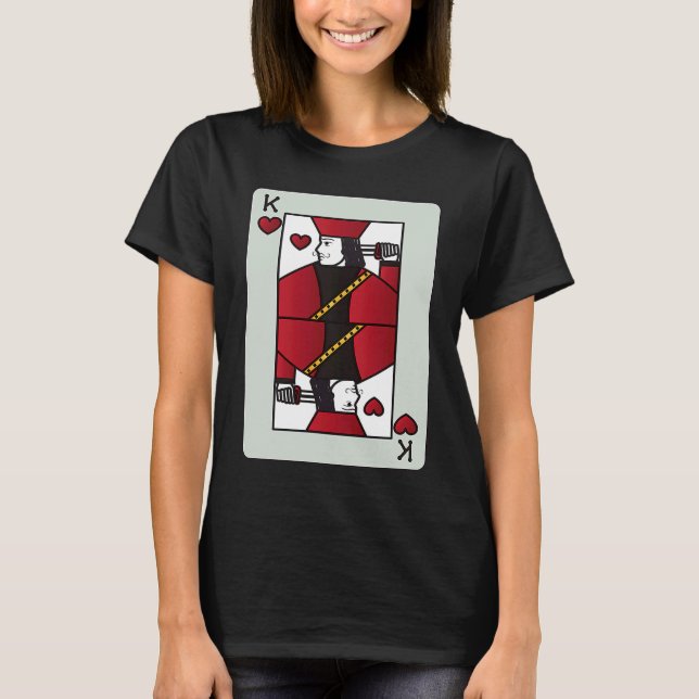 Camiseta Couple King of Heart Card Valentines  Pair (Frente)