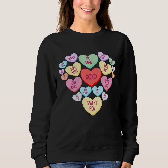 Camiseta Couple Valentine s Day Heart Candy Conversation (Frente)
