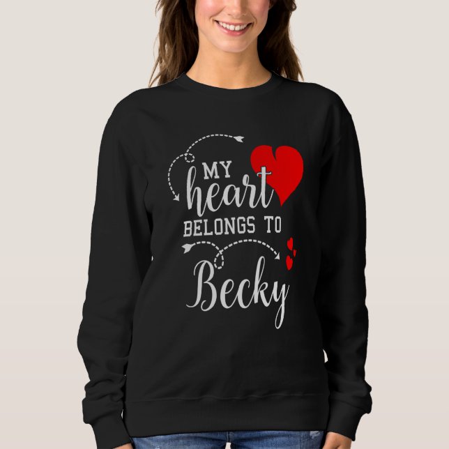 Camiseta Couples Matching My Heart Belong to Becky My Love (Frente)