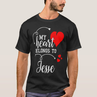 Camiseta Couples Matching  My Heart Belong to Jesse  My Lov