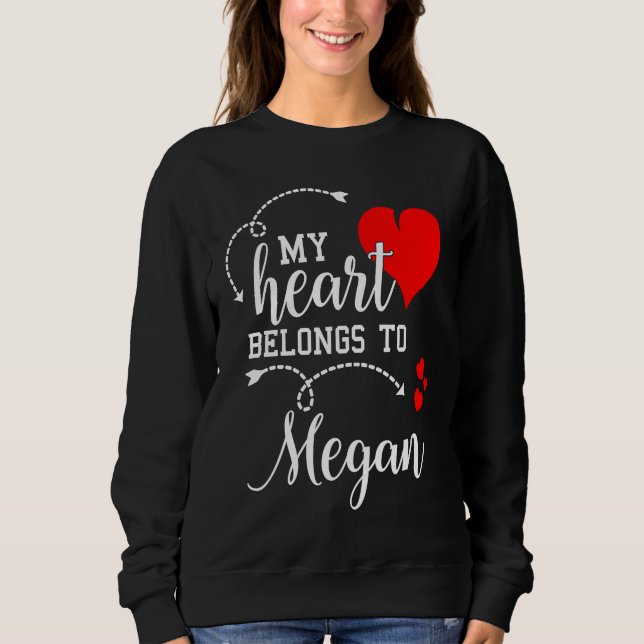 Camiseta Couples Matching  My Heart Belong to Megan  My Lov (Frente)