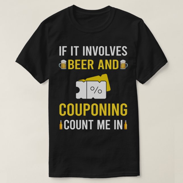 Camiseta Coupons De Cupom De Cerveja E Coupon (Frente do Design)