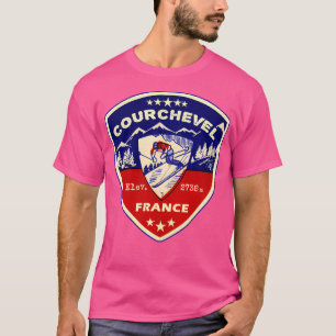 Camiseta Courchevel France Skiting Ski Mountain Skier Ative