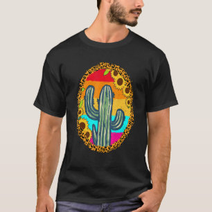 Camiseta Couro de Vaca Texas Cacto Rodeio Ocidental Gráfico