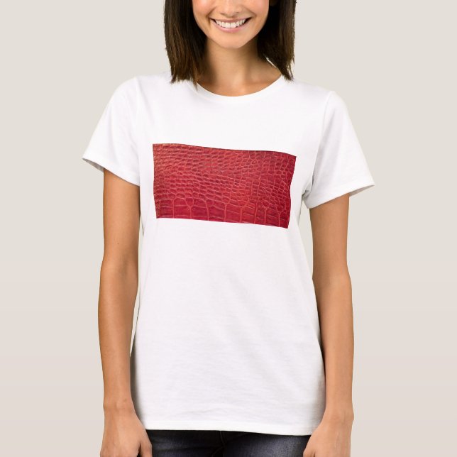 Camiseta Couro-jacaré vermelho-escura (Frente)