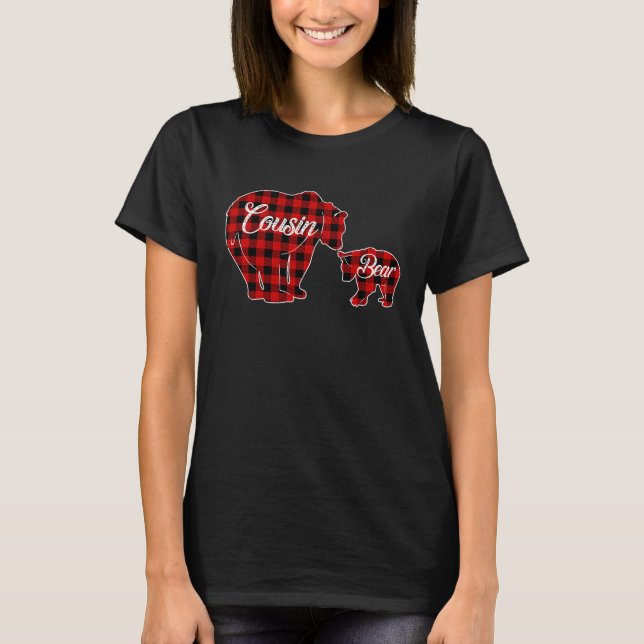Camiseta Cousin Bear  Buffalo Plaid Christmas T (Frente)