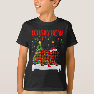 Camiseta Cousin Bear Christma da Família de Buffalo Xadrez