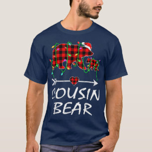 Camiseta Cousin Bear Christmas Pajama Red Plaid Buffalo Xma