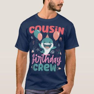 Camiseta Cousin Birthday Crew Cute Shark