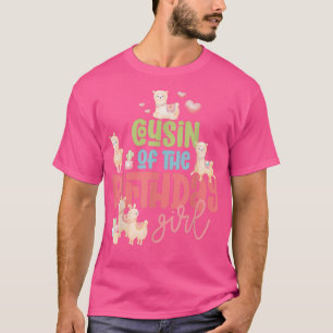 Camiseta Cousin Birthday Girl Llama Party Fiesta Llamazing 