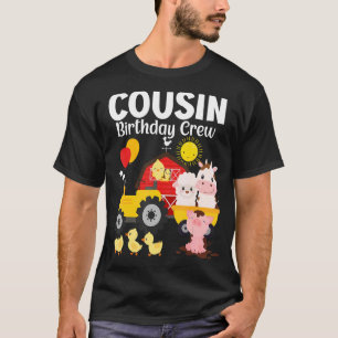 Camiseta Cousin Birthday Trim Trator Barnyard Farm Animais