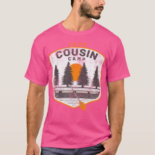 Camiseta Cousin Camp 2025 Vintage Canoe Art Summer Family C
