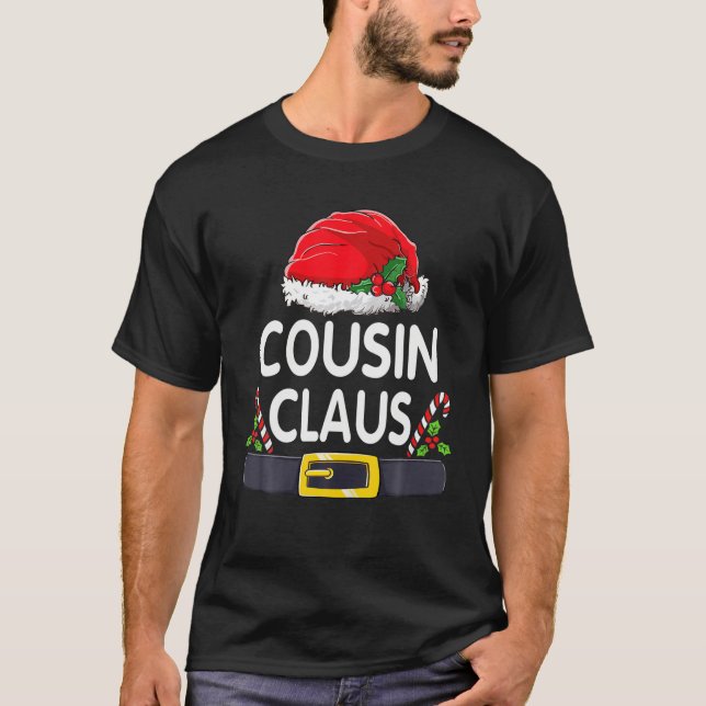 Camiseta Cousin Claus Christmas Pajamas Santa Matching Fami (Frente)