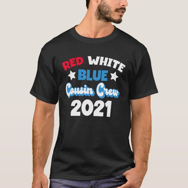 Camiseta Cousin Crew 2021 4 De Julho Retro Family Reunion (Frente)