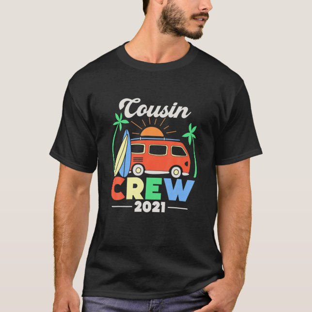 Camiseta Cousin Crew 2021 Summer Vacation Beach Lover Match (Frente)