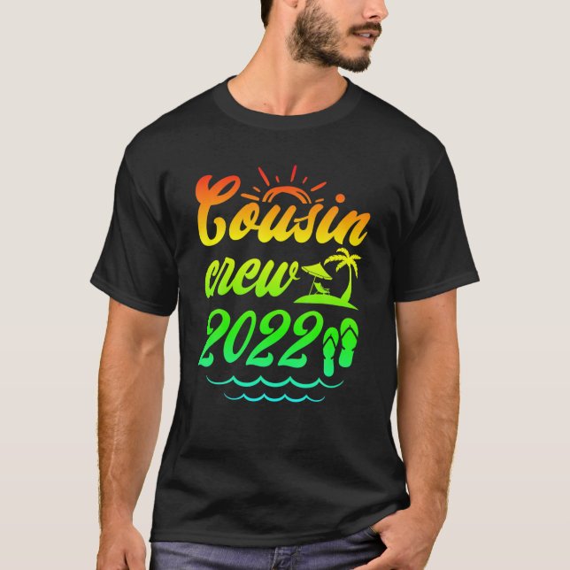 Camiseta Cousin Crew 2022 Summer Vacation Beach Matching Fa (Frente)