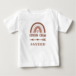 Camiseta Cousin Crew Boho Arco-íris Personalizado