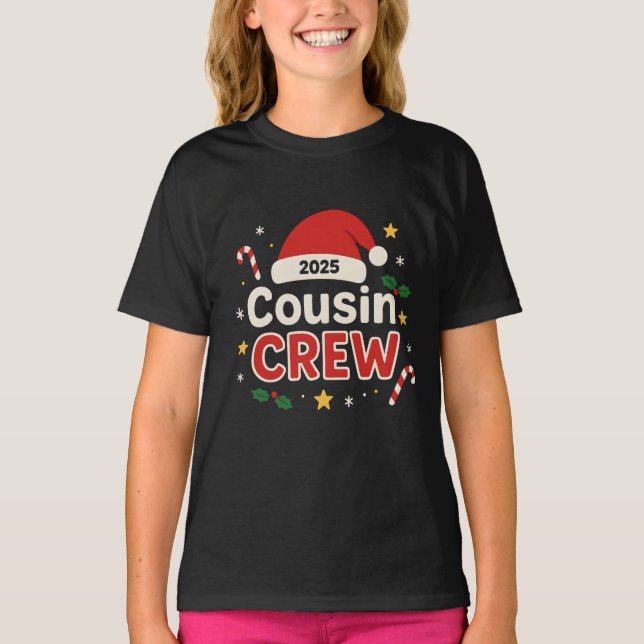 Camiseta Cousin Crew Christmas Retro Holiday Family Vibes C (Frente)