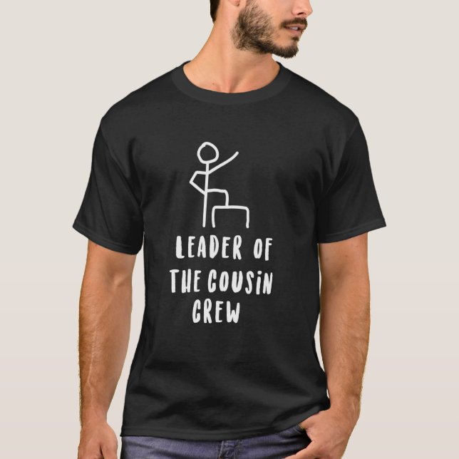 Camiseta Cousin Crew Diz Líder Da Tripulação Prima (Frente)