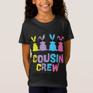 Camiseta Cousin Crew Easter Bunnies Coelhos Coloridos