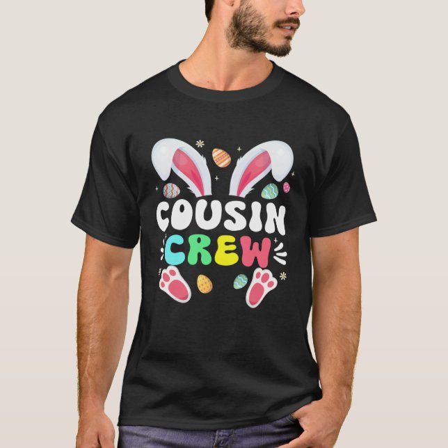 Camiseta Cousin Crew Easter Bunny Family Matching Toddler B (Frente)