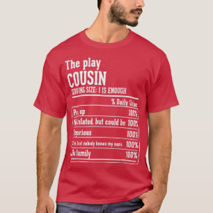 Camiseta Cousin Crew Fatos Nutricionais do Primo Tocar T-Sh