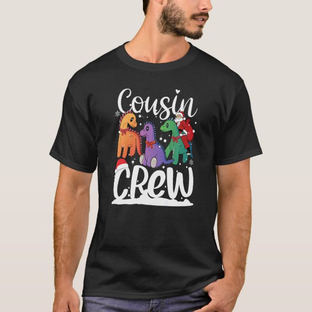 Camiseta Cousin crew for Kids Boys Girls of rex Dinosaur Ch (Frente)