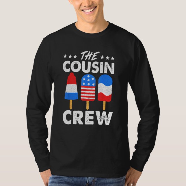 Camiseta Cousin Crew Patriotic American Family Matching (Frente)