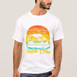 Camiseta Cousin Crew Pontoon Boat Summer Retro Sunset Lake