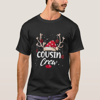 Camiseta Cousin Crew Reindeer Santa Hat Matança de Natal