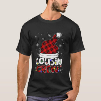 Camiseta Cousin Crew Santa Hat Buffalo Red Xadrez Xmas Ligh