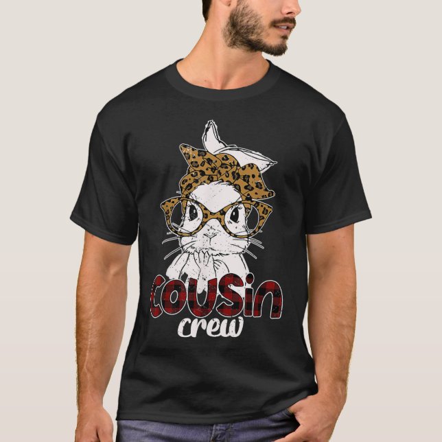Camiseta Cousin Crew Squad Bunny Leopard Coelho Rosto E (Frente)
