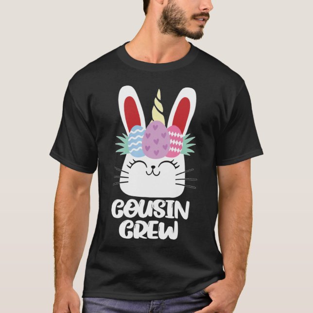 Camiseta Cousin Crew Unicorn Bunny Easter Ount Costume (Frente)