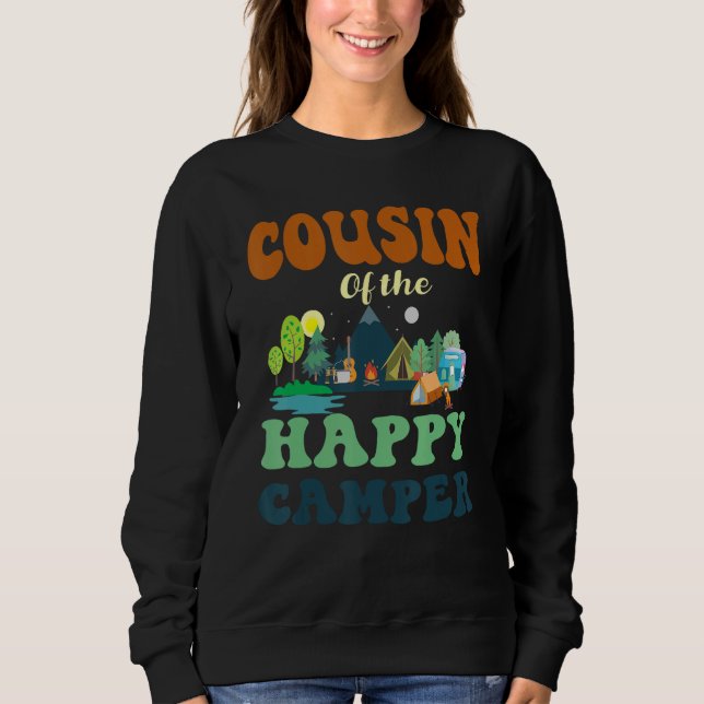 Camiseta Cousin Of The Happy Camper Men 1st Bday Camping Tr (Frente)