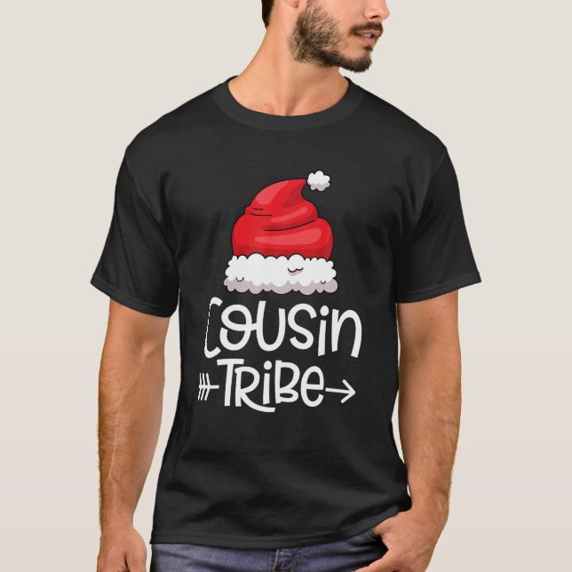 Camiseta Cousin Tribe Natal Santa Hat Xmas Matando (Frente)
