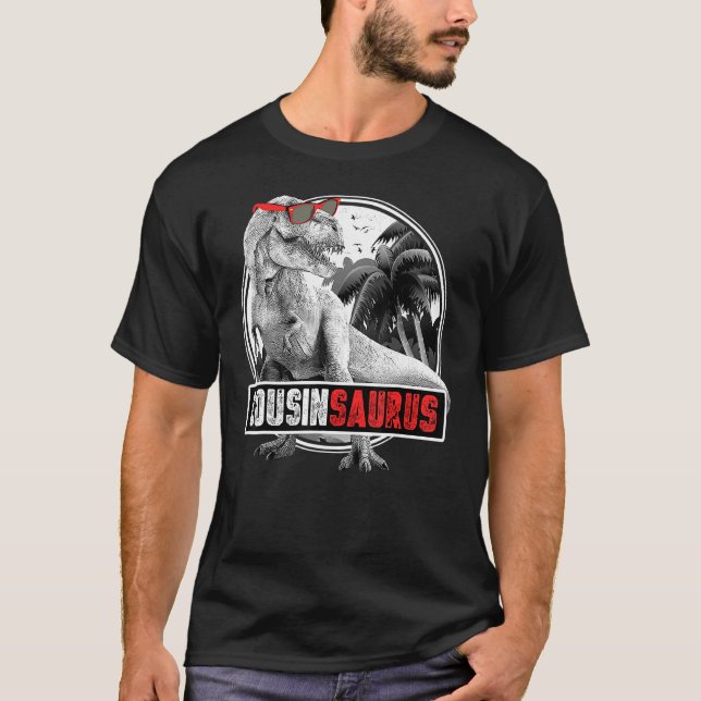 Camiseta Cousinsaurus Para Meninos T-Rex Primo Dinossauro (Frente)