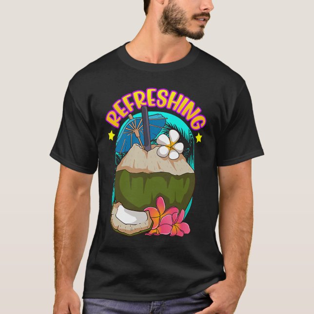 Camiseta Couve-de-coco tropical de Verão de Sunshine (Frente)