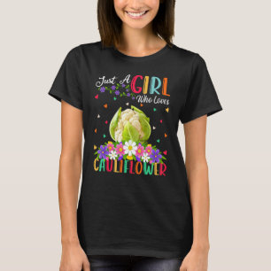 Camiseta Couve-flor Vegetal  Apenas Uma Garota Que Ama Couv