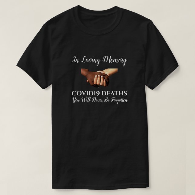 Camiseta COVID19 Em Memória Adorável, preto (Frente do Design)