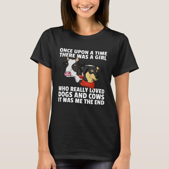 Camiseta Cow And Dog   For A Farmer (Frente)