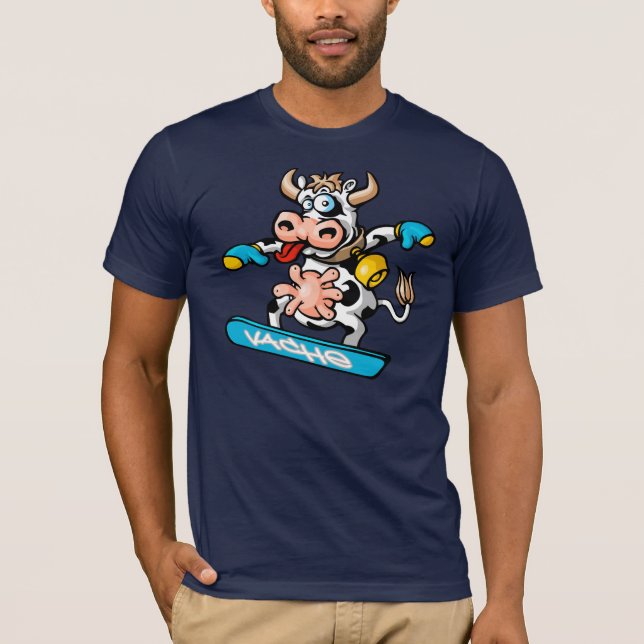 Camiseta cow and snowboard (Frente)