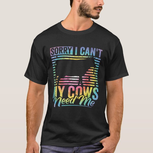 Camiseta Cow Apparel Sorry I Can t My Cows Need Me Farmer F (Frente)