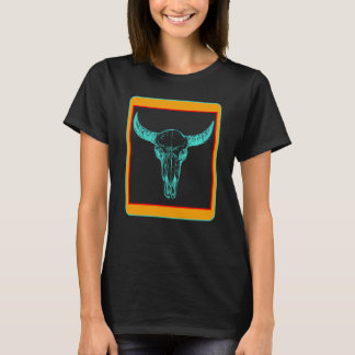 Camiseta Cow Aztec Cow Skull Turqoise Cow Fan  Farm Animal